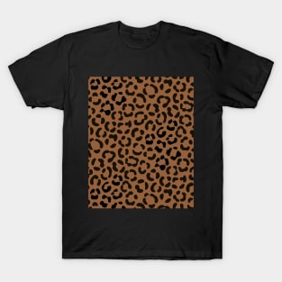 Trendy Black on Tan Leopard Print Pattern T-Shirt